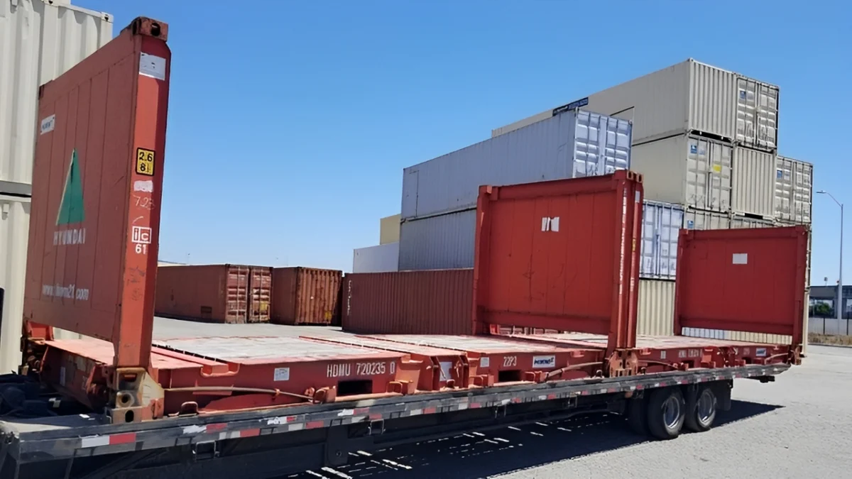 20ft x 8ft Used Flat Rack Shipping Container