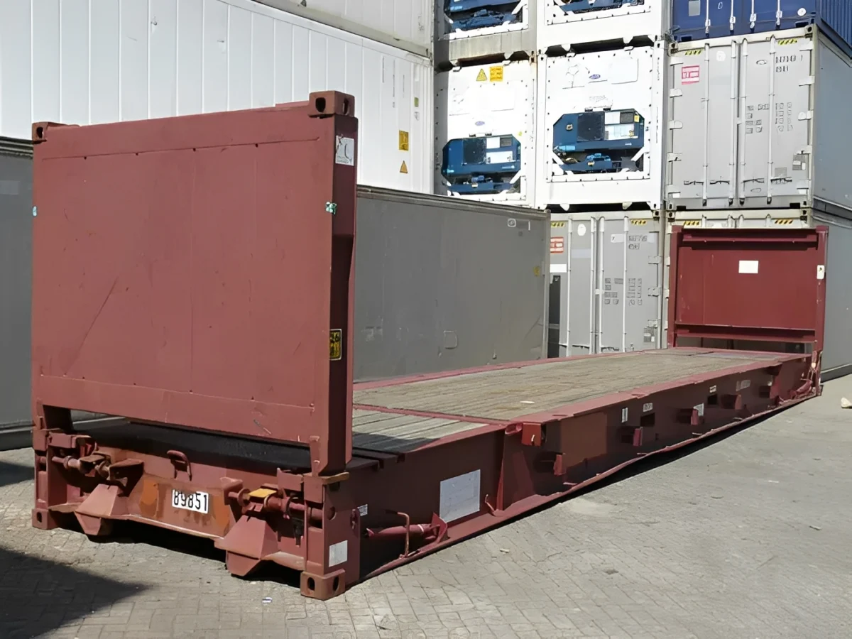 40ft x 8ft Used Flat Rack Shipping Container